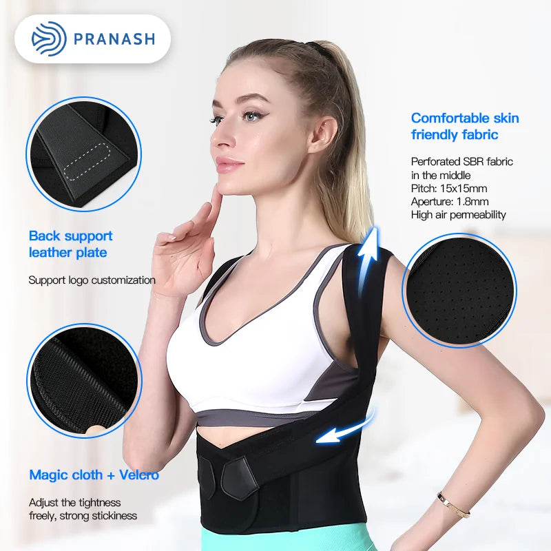 Dropshipping Stock Adjustable Back Posture Corrector Belt Women Men Prevent Slouching Relieve Pain Posture Corrector